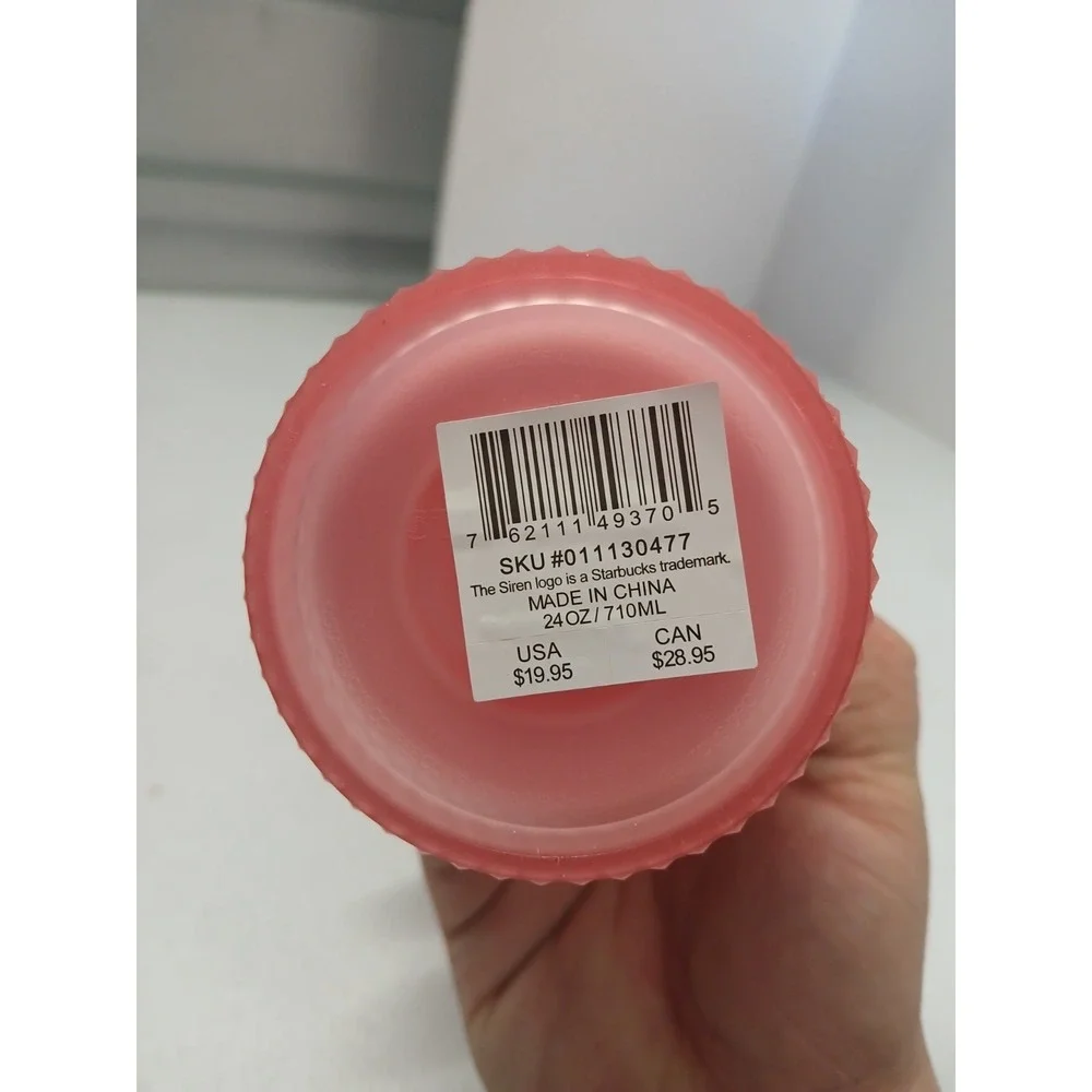 Starbucks 24 oz pink studded soft touch‎ 2022 Valentine Tumbler Venti cup